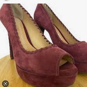 💜5/$25💜Antonio Melanie 'Luna' Suede Peep Toe Heels Size 8.5